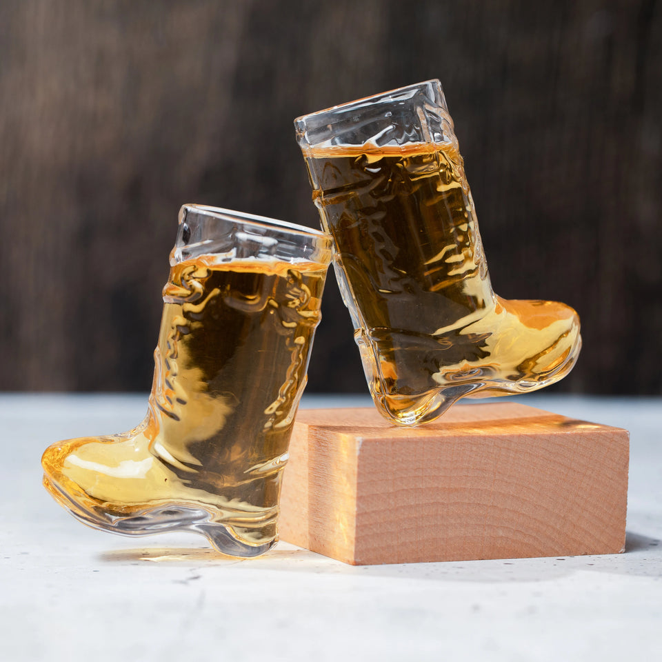 Personalized Cowboy Boot Shot Glass Set, Real Glass - Cowgirl Bachelorette Party Gifts, Western Themed Party Decorations, Cowboy Theme Party