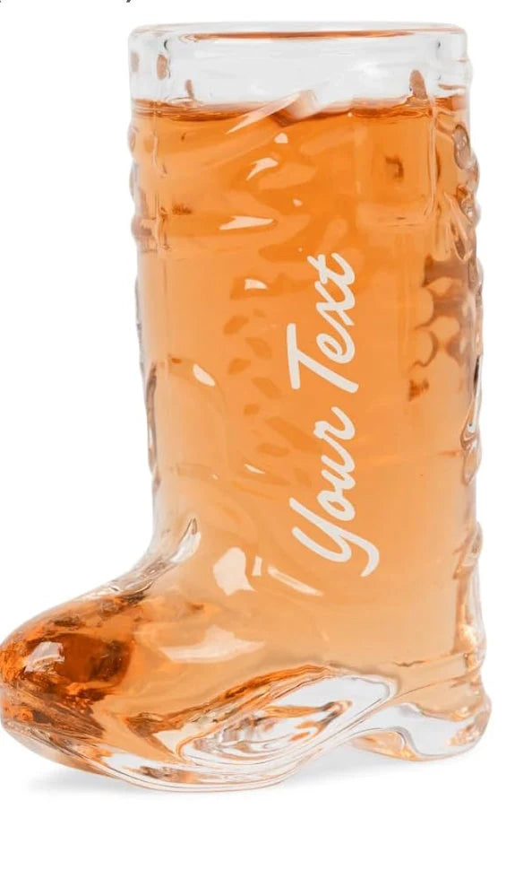 Personalized Cowboy Boot Shot Glass Set, Real Glass - Cowgirl Bachelorette Party Gifts, Western Themed Party Decorations, Cowboy Theme Party