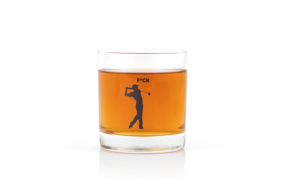 "F*CK" GOLF WHISKEY GLASSES - Set of 2 - Black Dishwasher Safe Print - Funny Golf Gifts for Men, Women, Dad, Mom, Husband, Wife, Him, Her, Fathers Day, and Christmas - 10.25 oz. Each coffee chocolate stocking pink basket gun accessories mug mugs gadgets bracelet decor decanter mens cup stuff fun beer cigar womens she skull personalized trophy ski coin bottle cool bulk bullet patriots ice cube powder teacher concert best copper